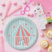 Cute Circus Tent First Birthday Papieren Bordje (Feest)