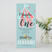 Cute Circus Tent First Birthday Ticket Kaart (Staand voorkant)