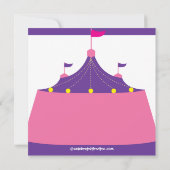 CUTE Circus Tent Kids Birthday Party Invitation Kaart (Achterkant)