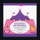 CUTE Circus Tent Kids Birthday Party Invitation Kaart<br><div class="desc">Begin je feest meteen met onze schattige circustent kids Birthday Party,  een uitnodiging met een enorme tent met een leeuw en een aap.  Ideaal voor een eerste verjaardag of een verjaardag...  Verander gewoon de verjaardag.  Volledig aanpasbaar door u met uw informatie. ©Blackleaf Design</div>