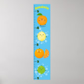 Cute citrus cartoon illustration growth chart poster (Voorkant)