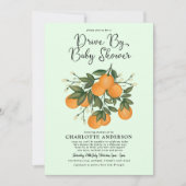 Cute Citrus Drive by Baby shower Oranje Quarantine Kaart (Voorkant)