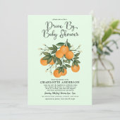 Cute Citrus Drive by Baby shower Oranje Quarantine Kaart (Staand voorkant)