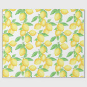 Cute Citrus Lemon Print Cadeaupapier (Vlak)