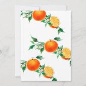 Cute Citrus Little Cutie Oranje Baby shower Kaart (Achterkant)