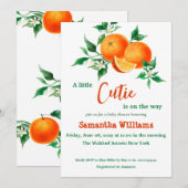 Cute Citrus Little Cutie Oranje Baby shower Kaart (Voorkant / Achterkant)