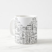 Cute City Urban Doodle Art Koffiemok (Voorkant links)