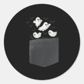 Cute Cket Ghosts With Flying Bats Halloween  Ronde Sticker (Voorkant)