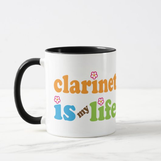 Cute Clarinet is Life Retro Flowers Mok (Links)