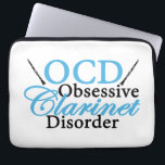 Cute Clarinet Laptop Sleeve<br><div class="desc">Obsessieve Clarinet Disorder. Grappig geschenk voor een klarinet speler met een gevoel van humor en een beetje OCD.</div>