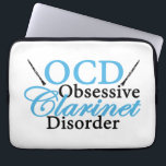 Cute Clarinet Laptop Sleeve<br><div class="desc">Obsessieve Clarinet Disorder. Grappig geschenk voor een klarinet speler met een gevoel van humor en een beetje OCD.</div>