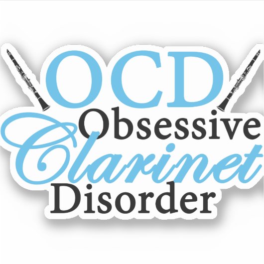 Cute Clarinet Player Sticker (Voorkant)