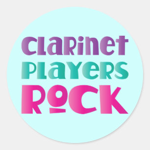 Cute Clarinet Players Rock Music Gift Ronde Sticker