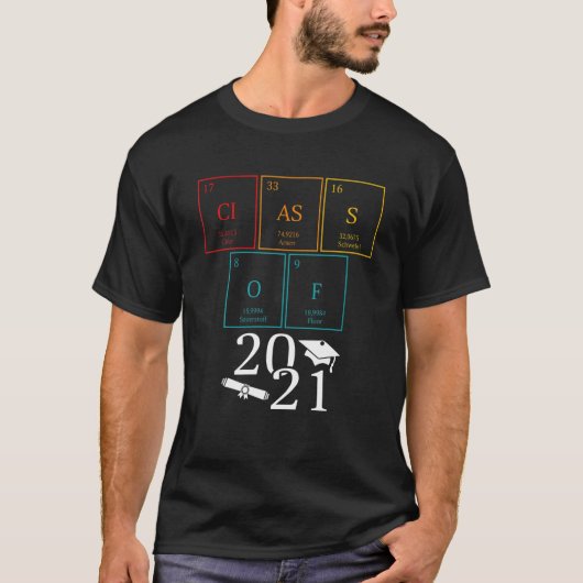 Cute Class of 2021 Afstuderen senior science Chemi T-shirt (Voorkant)