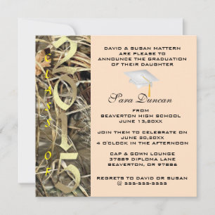 Cute Classic Camo Elegant 2015 Afstuderen Invites Kaart