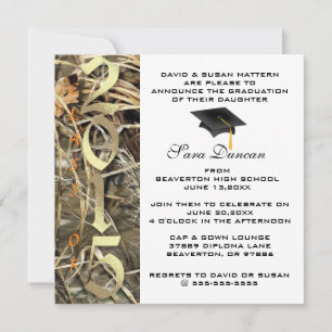 Cute Classic Camo Elegant 2015 Afstuderen Invites Kaart