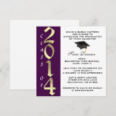 Cute Classic Elegant 2014 Afstuderen Invitation Kaart (Voorkant / Achterkant)