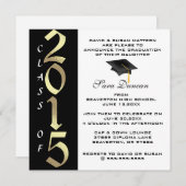 Cute Classic Elegant 2015 Afstuderen Invitation Kaart (Voorkant / Achterkant)