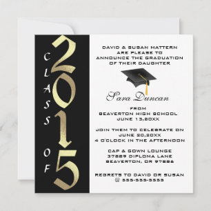 Cute Classic Elegant 2015 Afstuderen Invitation Kaart