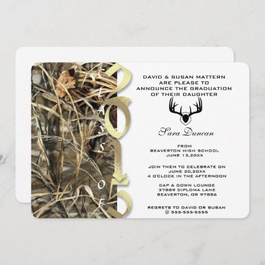 Cute Classic Elegant 2015 Afstuderen Invitation Kaart (Voorkant / Achterkant)