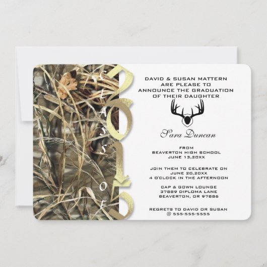 Cute Classic Elegant 2015 Afstuderen Invitation Kaart (Voorkant)