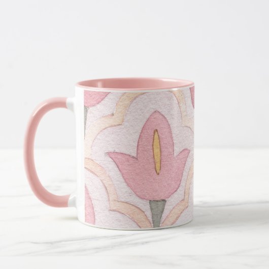 Cute Classic Moroccan met tulp Tegel roze Mok (Links)