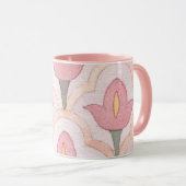 Cute Classic Moroccan met tulp Tegel roze Mok (Voorkant rechts)