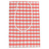 Cute Classic Red Gingham Pattern Medium Cadeauzakje (Voorkant)