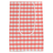 Cute Classic Red Gingham Pattern Medium Cadeauzakje (Achterkant)