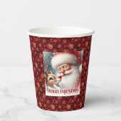 Cute Classic Santa Rudolph Funny Holiday Party Cup Papieren Bekers (Achterkant)