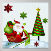 Cute Classic Santa Whimsey Poster (Voorkant)