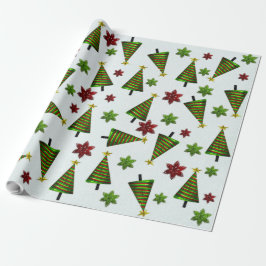 Cute Classic Santa Whimsey WRAPPING PAPER Cadeaupapier