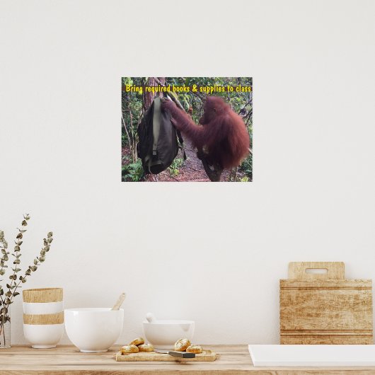 Cute Classroom Teacher Student Backpack Poster (Keuken)