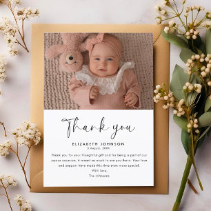 Cute & Classy Script Baby Shower Bedankt Foto