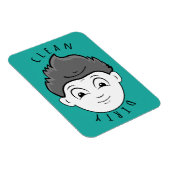 Cute Clean Boy Dirty Bearded Man Dishwasmachine Magneet (Rechterzijde)