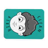 Cute Clean Boy Dirty Bearded Man Dishwasmachine Magneet (Horizontaal)