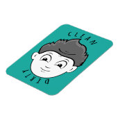 Cute Clean Boy Dirty Bearded Man Dishwasmachine Magneet (Linkerzijde)