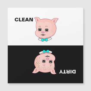 Cute Clean Dirty Pig Cartoon