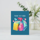 Cute cleaning business customizable briefkaart (Staand voorkant)