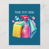 Cute cleaning business customizable briefkaart (Voorkant)