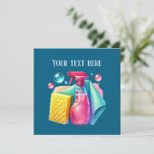 Cute cleaning business customizable Flat card (Staand voorkant)