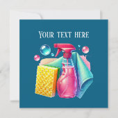 Cute cleaning business customizable Flat card (Voorkant)