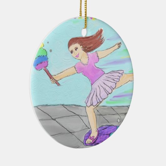 Cute Cleaning Lady Keramisch Ornament (Rechts)