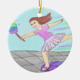 Cute Cleaning Lady Keramisch Ornament