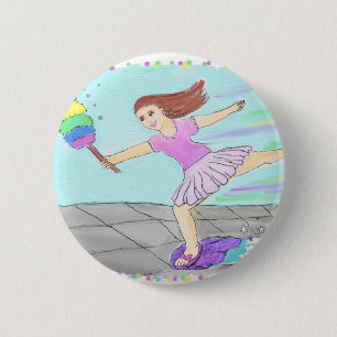 Cute Cleaning Lady Ronde Button 5,7 Cm