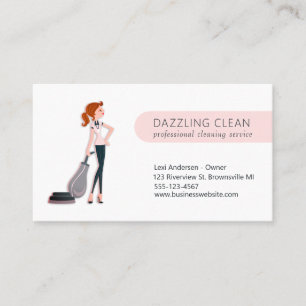 Cute Cleaning Maid House Clean Service Visitekaartje