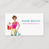 Cute Cleaning Maid House Clean Service Visitekaartje (Voorkant)