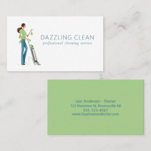 Cute Cleaning Maid House Clean Service Visitekaartje