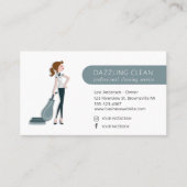 Cute Cleaning Maid House Clean Service Visitekaartje (Voorkant)