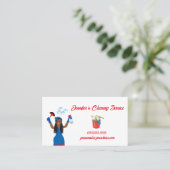 Cute Cleaning Maid Housecleaning Service Visitekaartje (Staand voorkant)